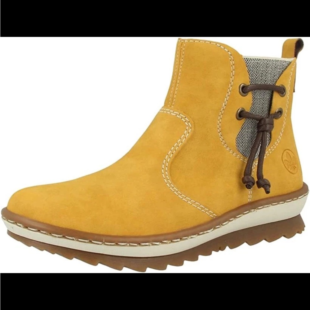 Rieker Yellow Ankle Winter Fleeced Lined Winter Boots NWOT-size 40